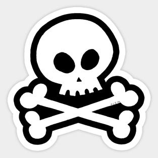 cool white skull crossbones Sticker